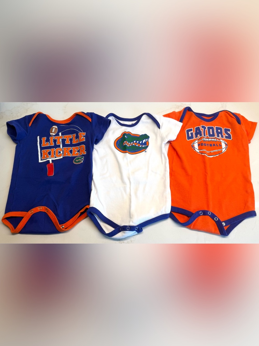 Florida Gators 3 Pc Baby Bodysuit Bundle 24M Football Onesies